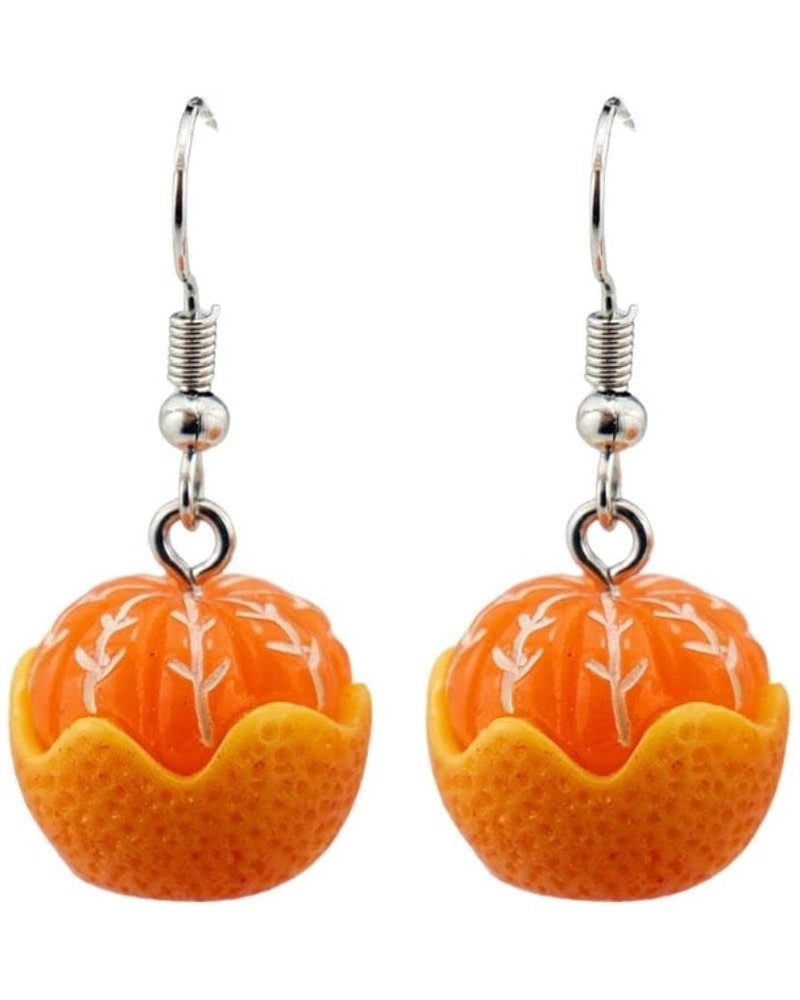 3D Cute Resin Lifelike Fruits Earrings Imitate Food Banana Strawberry Orange Dangle Drop Earrings for Women Girls Orange $8.4...