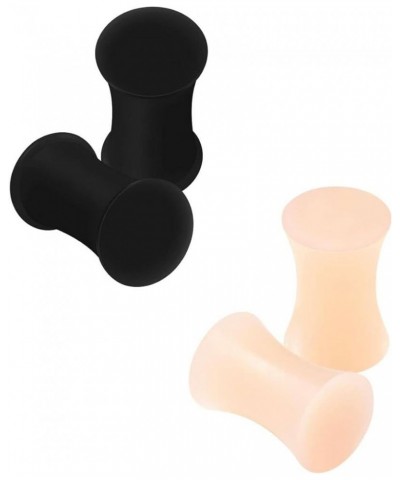 Silicone Black Double Flared Tunnel Saddle Earring Ear Stretcher Gauge Plug Lobe Earring Piercing Jewelry See More Sizes Q-4p...