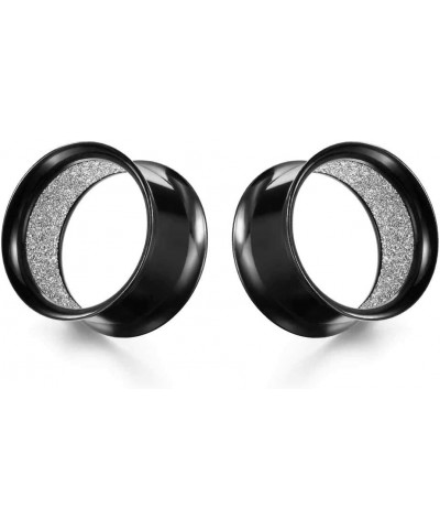 Upgrade Eyelet Tunnels And Plugs Flesh Ear Gauges Earrings Piercing Double Flared Stretchers Expander 6mm to 25mm. Black 1"(2...