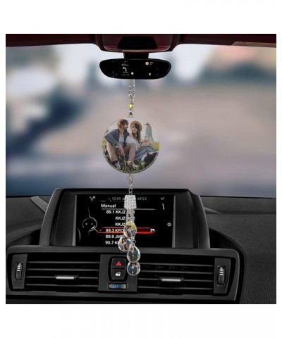 Crystal Photo Pendant, Rear View Mirror Accessories Pendant, Custom Photo Hanging Ornament, car Accessories for Women Round $...