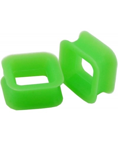 Gauges for Ears Silicone, Ear Plugs Earrings 2pcs Gauges Square Shape Gift for Thanksgiving Green $6.74 Body Jewelry