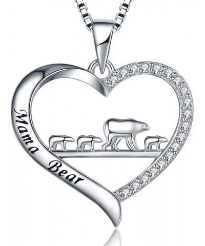 Mothers Day Gift 925 Sterling Silver Mom Necklace Love Heart Pendant Mama Bear Panda Elephant Sloth Animal Necklaces Mother S...