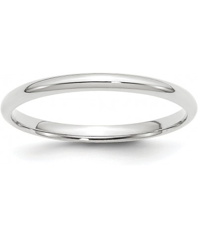 Solid 14k White Gold 2 mm Comfort Fit Lightweight Wedding Band Ring $111.37 Rings
