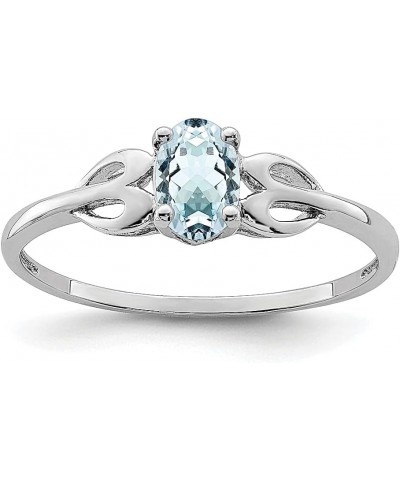 925 Sterling Silver Aquamarine Ring Birthstone March Gemstone Fine Jewelry For Women Gifts For Her $52.62 Rings