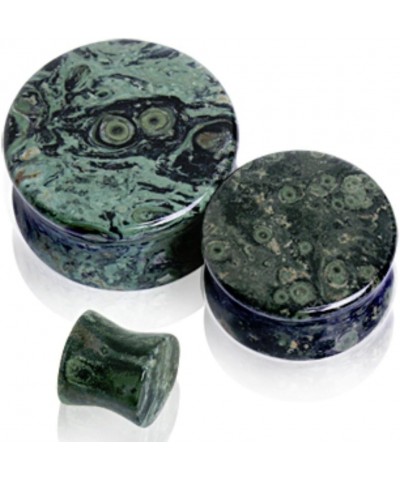 Natural Green Eye Jasper Stone Saddle Plug 5/8 $9.00 Body Jewelry