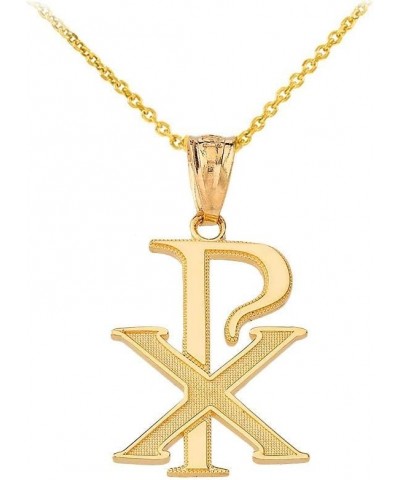 Certified 14k Gold Chi Rho PX XP Christogram Symbol Pendant Necklace Yellow Gold 16.0 Inches $113.09 Necklaces