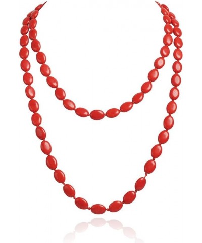 Round Beads Turquoise Necklace Bib Chunky Fashion Jewelry Red-Oval $10.99 Necklaces