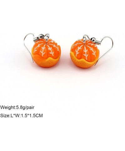 3D Cute Resin Lifelike Fruits Earrings Imitate Food Banana Strawberry Orange Dangle Drop Earrings for Women Girls Orange $8.4...