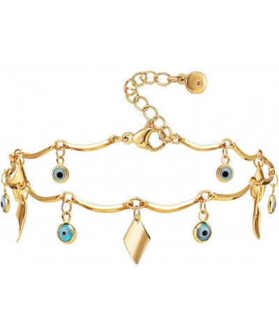 Gold Evil Eye Ankle Bracelets for Women Teen Girls,Turquoise Turkish Eye Anklet Bracelet,Boho Anklet,Beach Anklet Chain,Beads...
