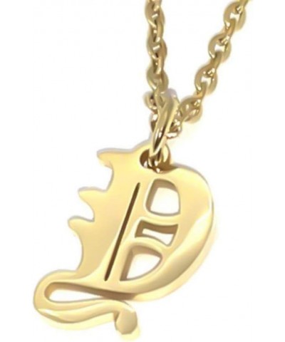Old English Initial Alphabet Letter Necklace Y-Gold $11.39 Necklaces