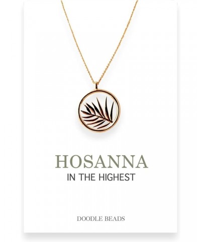Hosanna, Gold Palm Leaf Pendant Necklace, Christian Jewelry Gift for Women $11.00 Necklaces