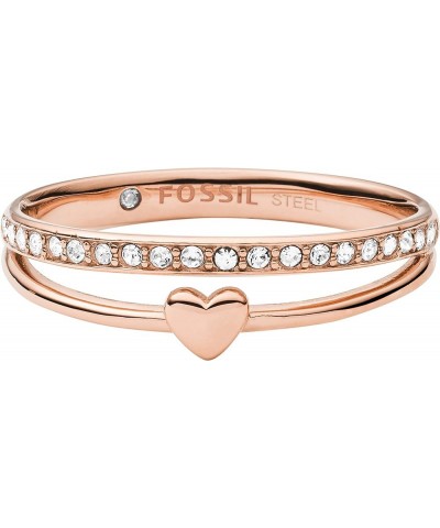 Women's Plated Stainless Steel Ring 8 Rose Gold Heart $25.00 Rings