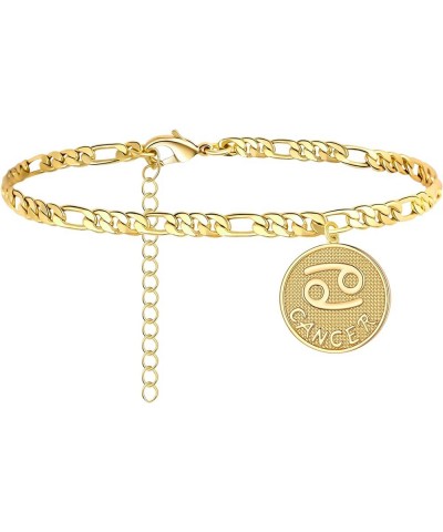 Zodiac Ankle Bracelets for Women Silver Anklet 14K Real Gold Plated Zodiac Anklets for Women Horoscope Constellation Anklet Z...