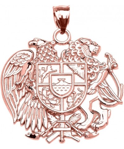 10k Gold Armenian National Coat Of Arms Eagle and Lion Pendant Rose Gold $72.14 Pendants