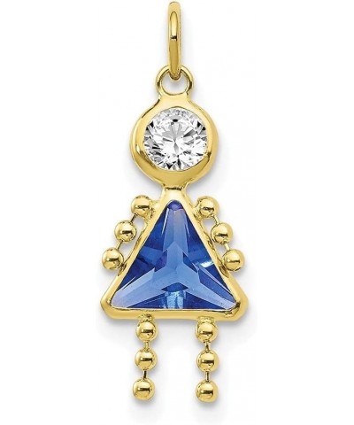 10k Yellow Gold Birthstone Charm Pendant (L- 20 mm, W- 10 mm) Fine Jewelry For Women September Birthstone $41.65 Pendants