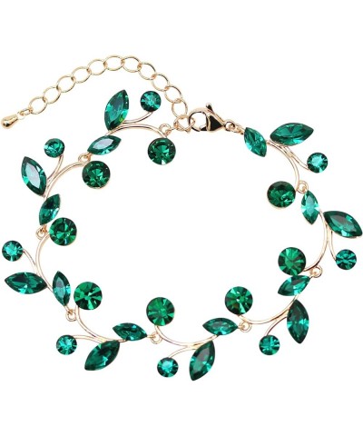 Gorgeous Rhinestone Crystal Floral Necklace Earrings Set Green / Rose gold plated / Matching Bracelet $22.16 Jewelry Sets