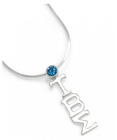 Tau Beta Sigma Sterling Silver Lavaliere with Blue CZ 18.0 Inches $14.70 Pendants