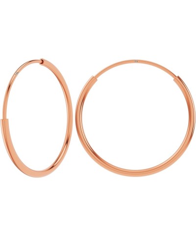 14k Rose Gold Endless Hoop Earrings Round Flexible Thin Small little Continuous Real Pure Gold Hoops 25mm (1 inch) $19.00 Ear...
