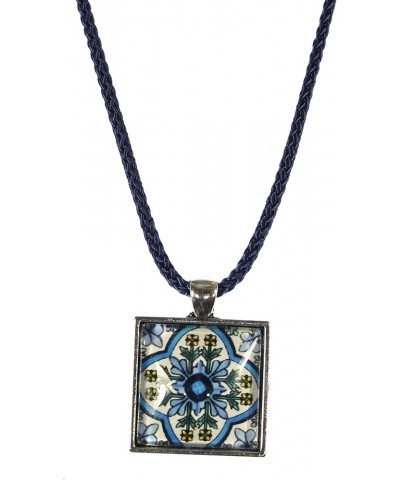 'Talavera Style', Mexican Tile Glass Cabochon Necklace, 20-24 Inches Adjustable Style 8 $10.48 Necklaces